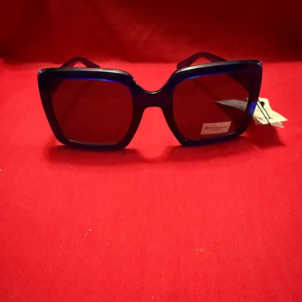 BCBGeneration Max Azria Women's Square Blue Sunglasses BG10200 400 NWT
